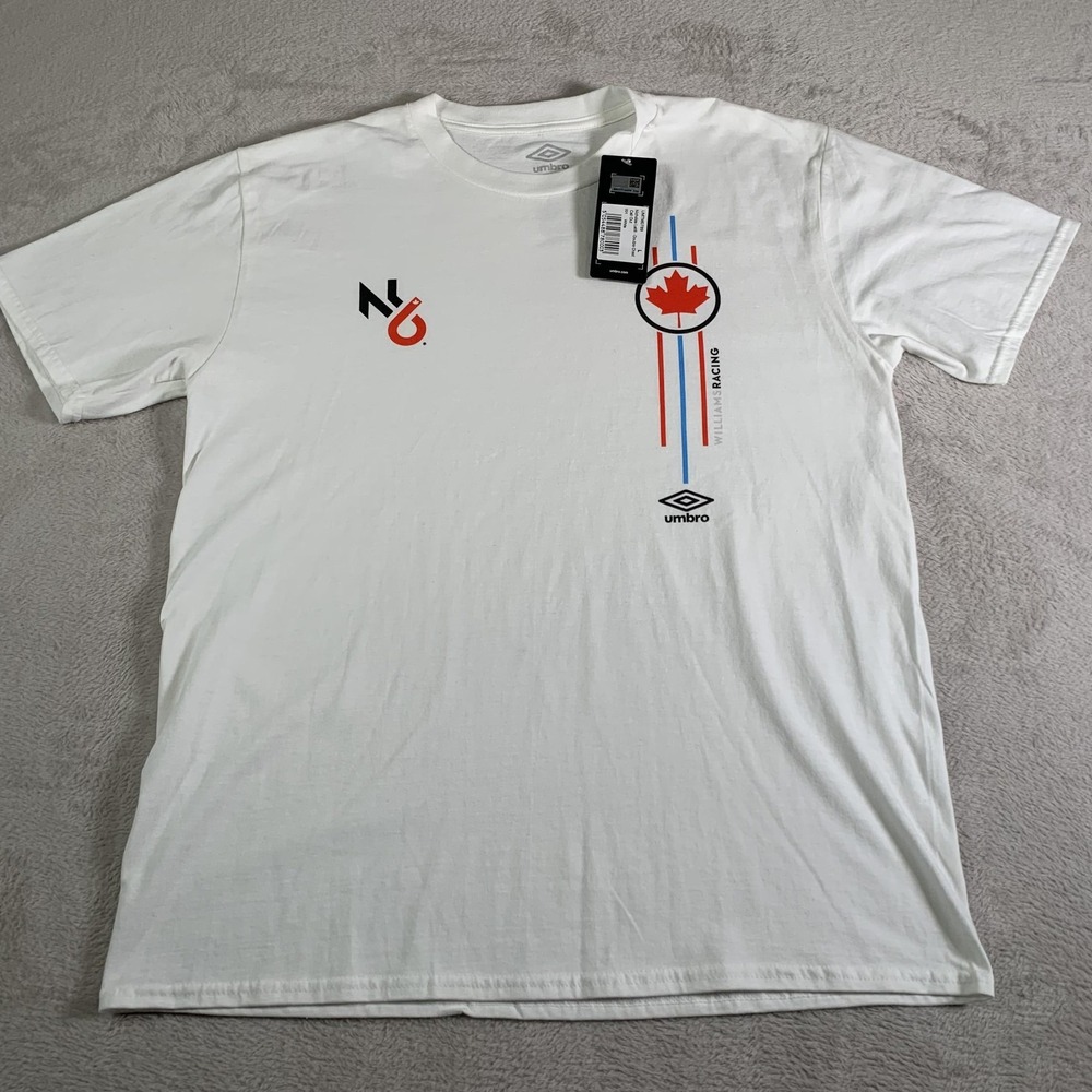 Umbro Nicholas Latifi Shirt Mens Large White Williams Racing Canada Graphic‎ NEW